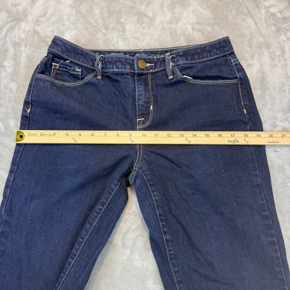 Mossimo Denim Womens Mid Rise Curvy Bootcut Jeans Dark Wash Blue Size 8L Long - Picture 8 of 9
